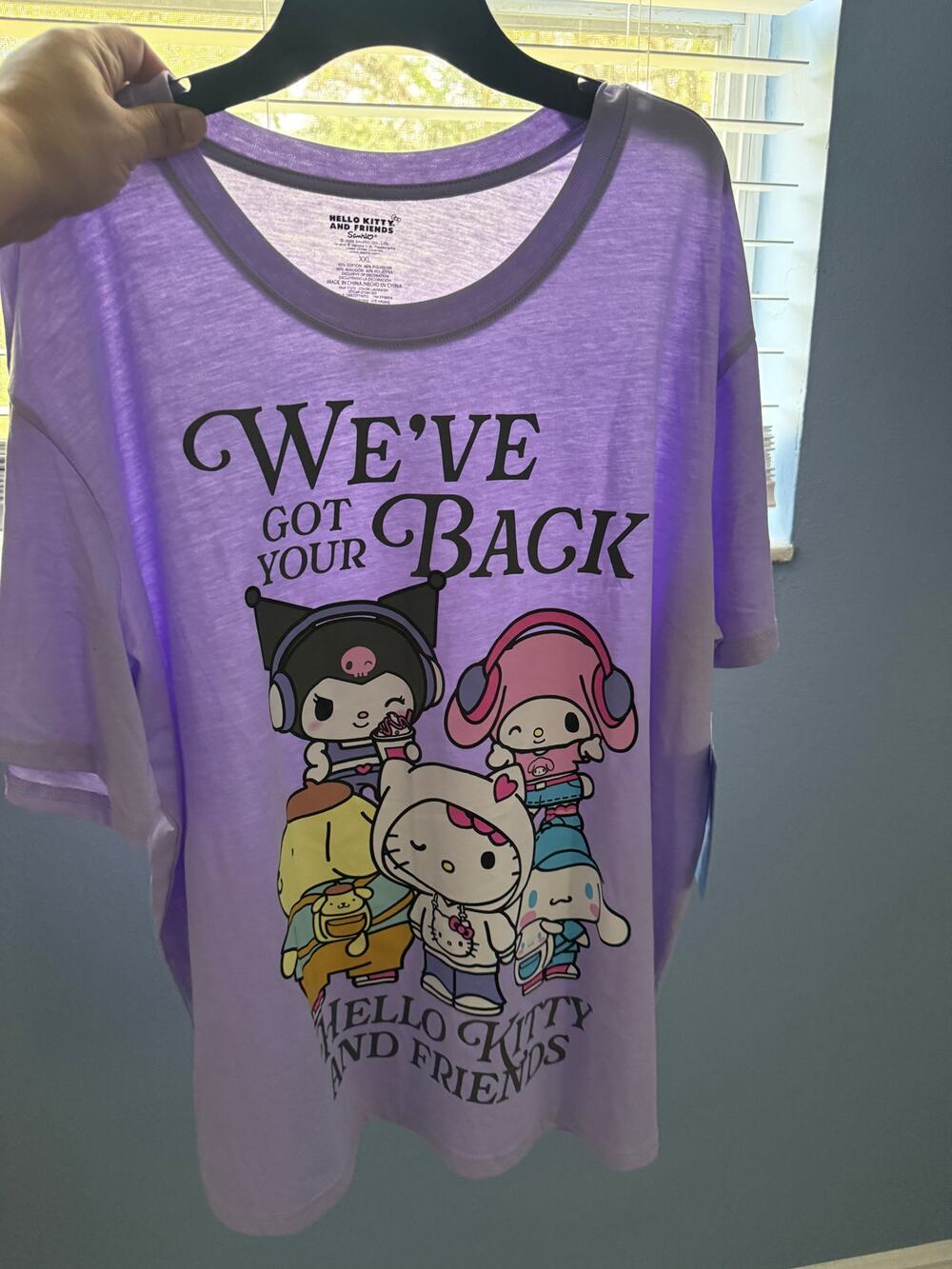 Hello Kitty & Friends Sanrio Purple  T-Shirt XXL Kuromi My Melody Cinnamoroll
